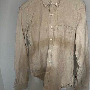 J. Crew Tan Casual Button Down Shirt Classic Collar Lightweight